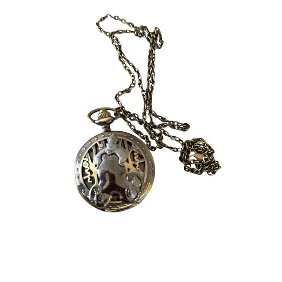 Disney The Little Mermaid Ursula & Ariel Pocket Watch Necklace With Chain Bronze - Picture 2 of 6